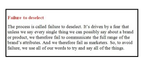 A Failure To Deselect